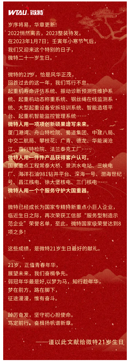 篤定前行 奮楫爭先！丨祝微特21歲生日快樂！